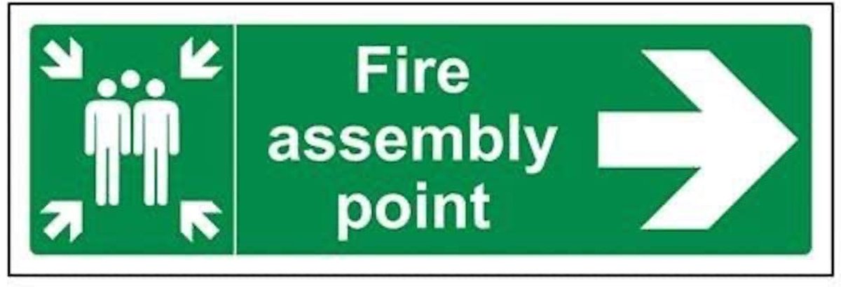 Fire montagepunt pijl rechts teken - 450mm x 150mm - 2mm stijf plastic