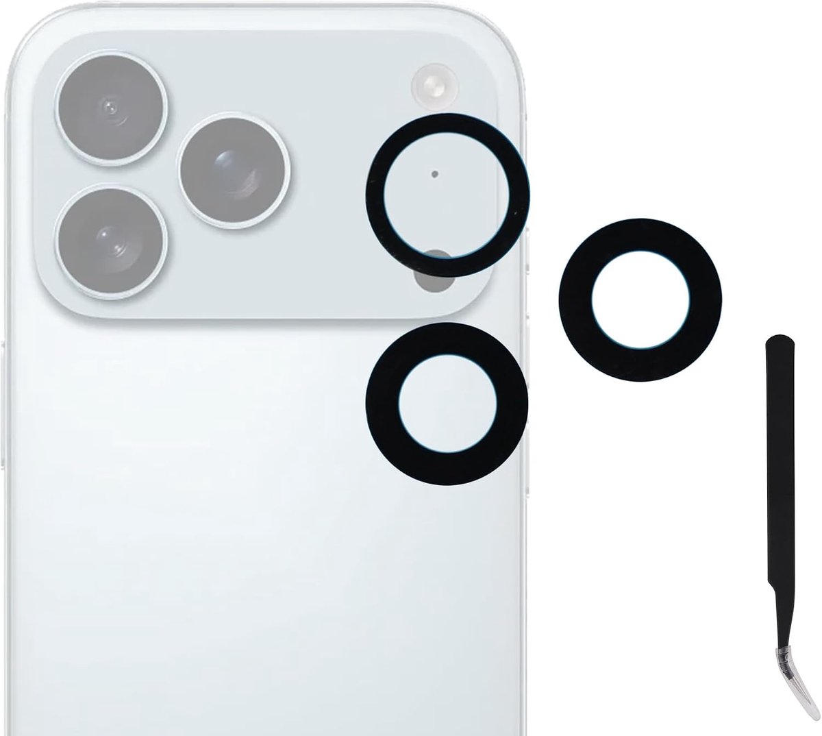 Achtercamera glazen lens vervanging voor iPhone 15 Promax achtercamera klasse lens vervanging met reparatiegereedschap kit - 3 stuks/set