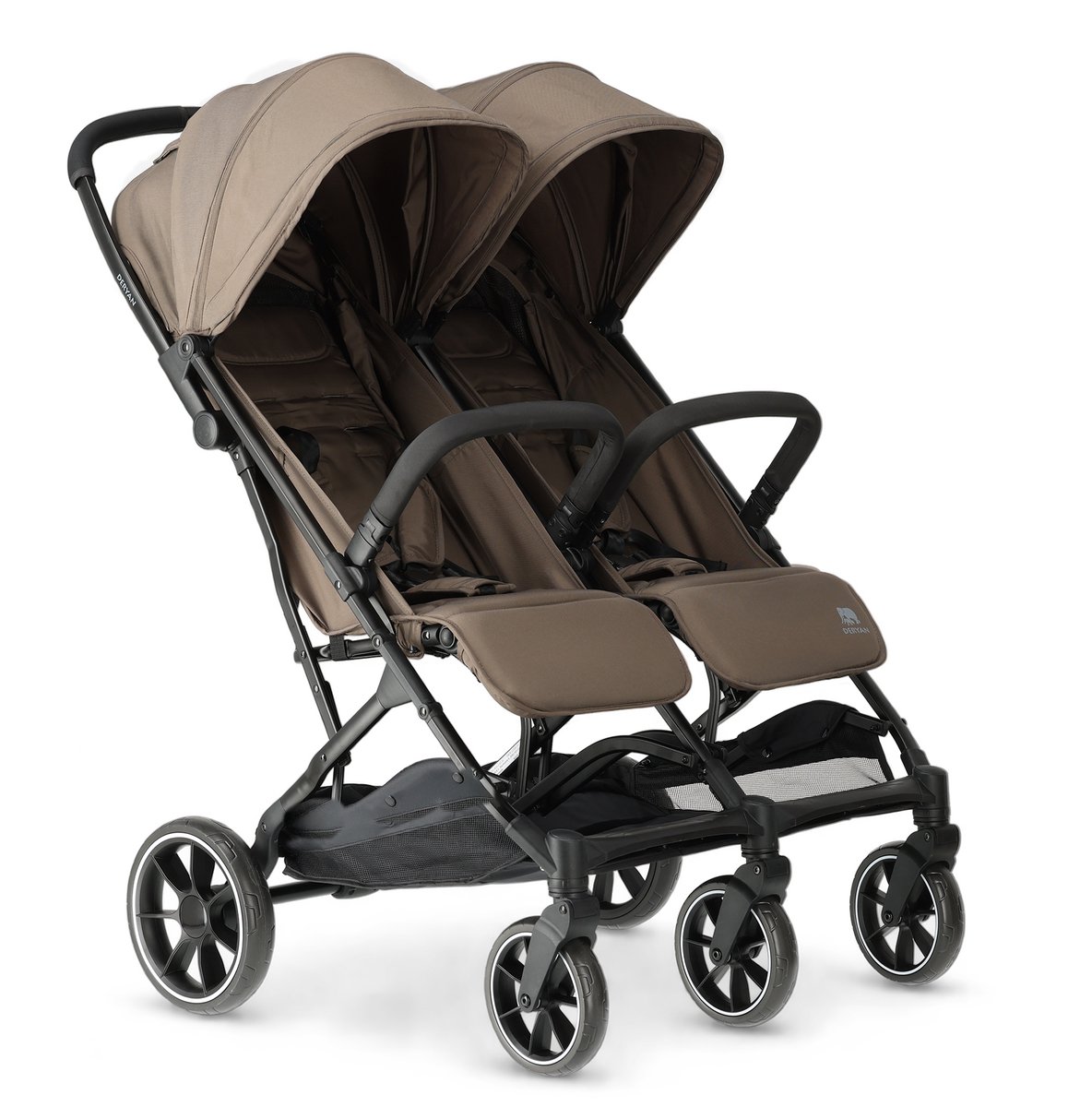 Deryan Rolo X2 XL Duo Buggy - 2 persoons - Compact & Licht - Hazel