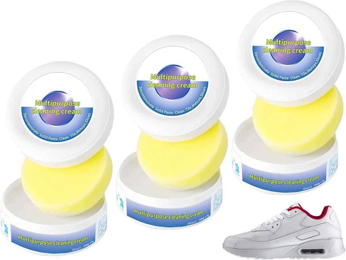 Schoenreinigingscrème2 stuks witte schoenreinigingscrème,Crème Nettoyante pour Chaussures Blanches,Cirage Blanc,Nettoyant Chaussure,Nettoyant Chaussure Blanche