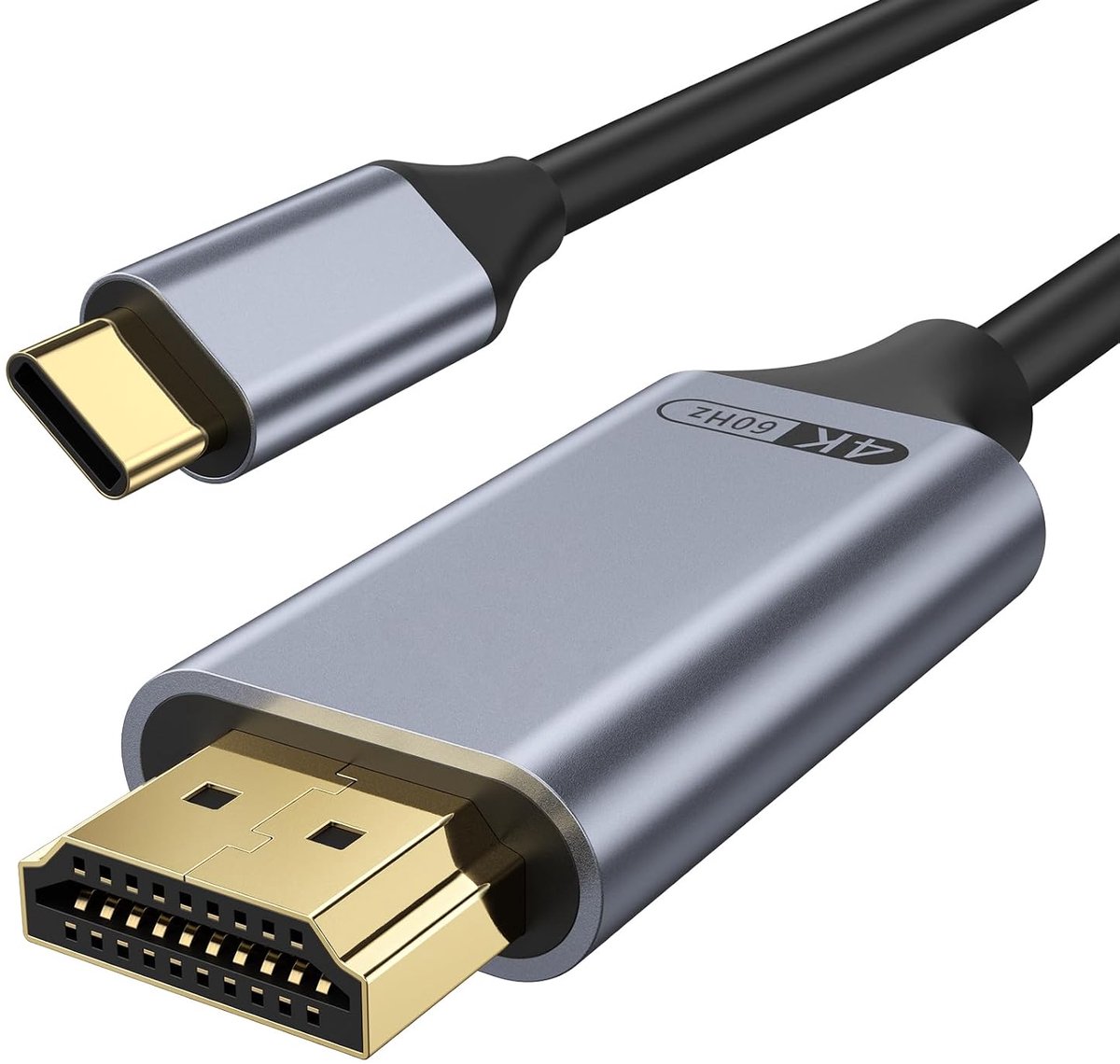 C naar HDMI-kabel 4K 60HZ gevlochten kabel, adapter USB Type-C naar HDMI Thunderbolt 3/4 compatibel met iPhone15 serie MacBook Pro Air iPad Pro Air iMac S23 XPS 17 Huawei (2 m)