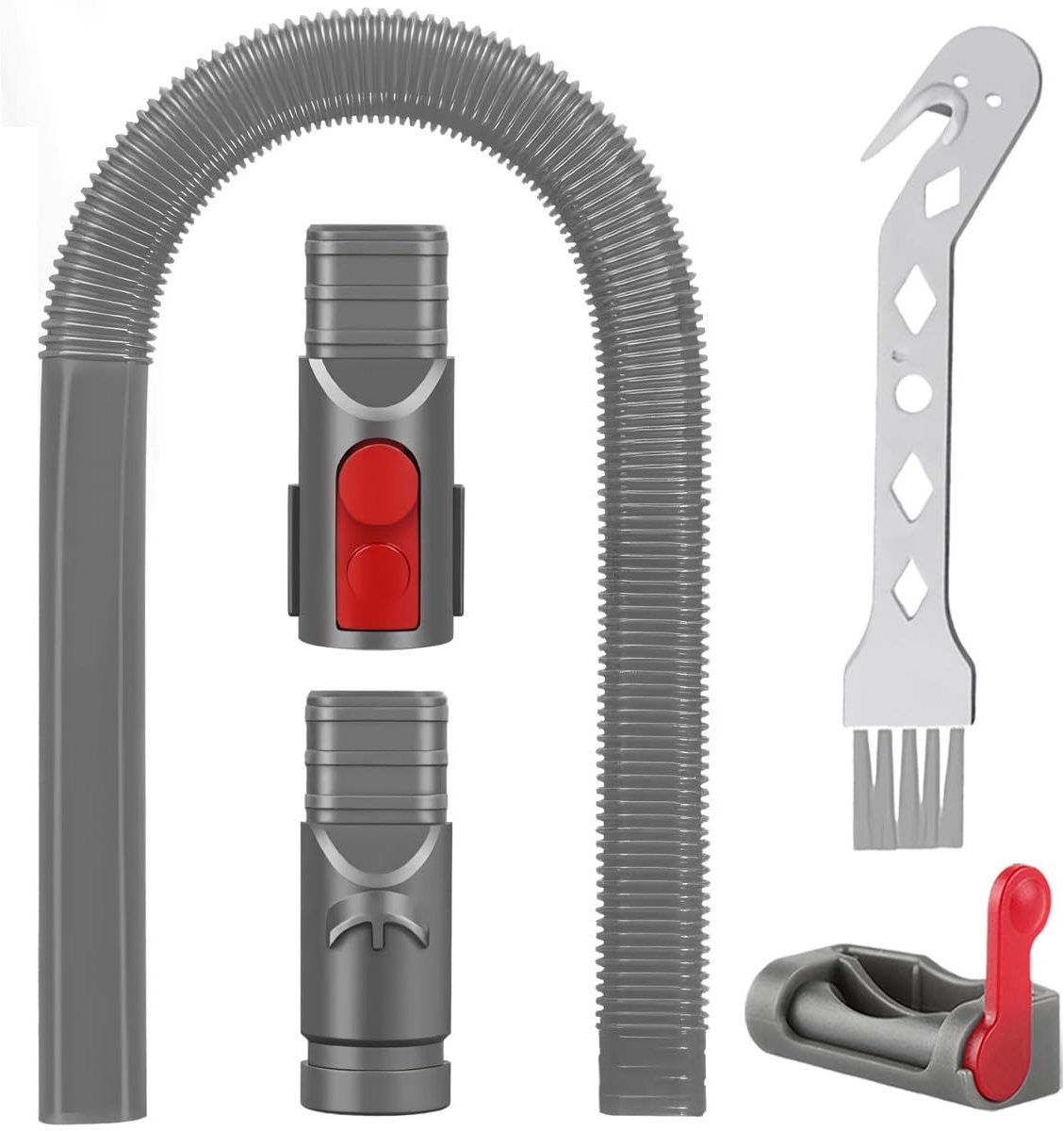 Droger voor Dyson V6, V7, V8, V10, V11, V12, V15, Gen5 stofzuiger, 85 cm, extra lang plat mondstuk, verlengmondstuk, accessoires voor reiniging, met trigger lock, borstel
