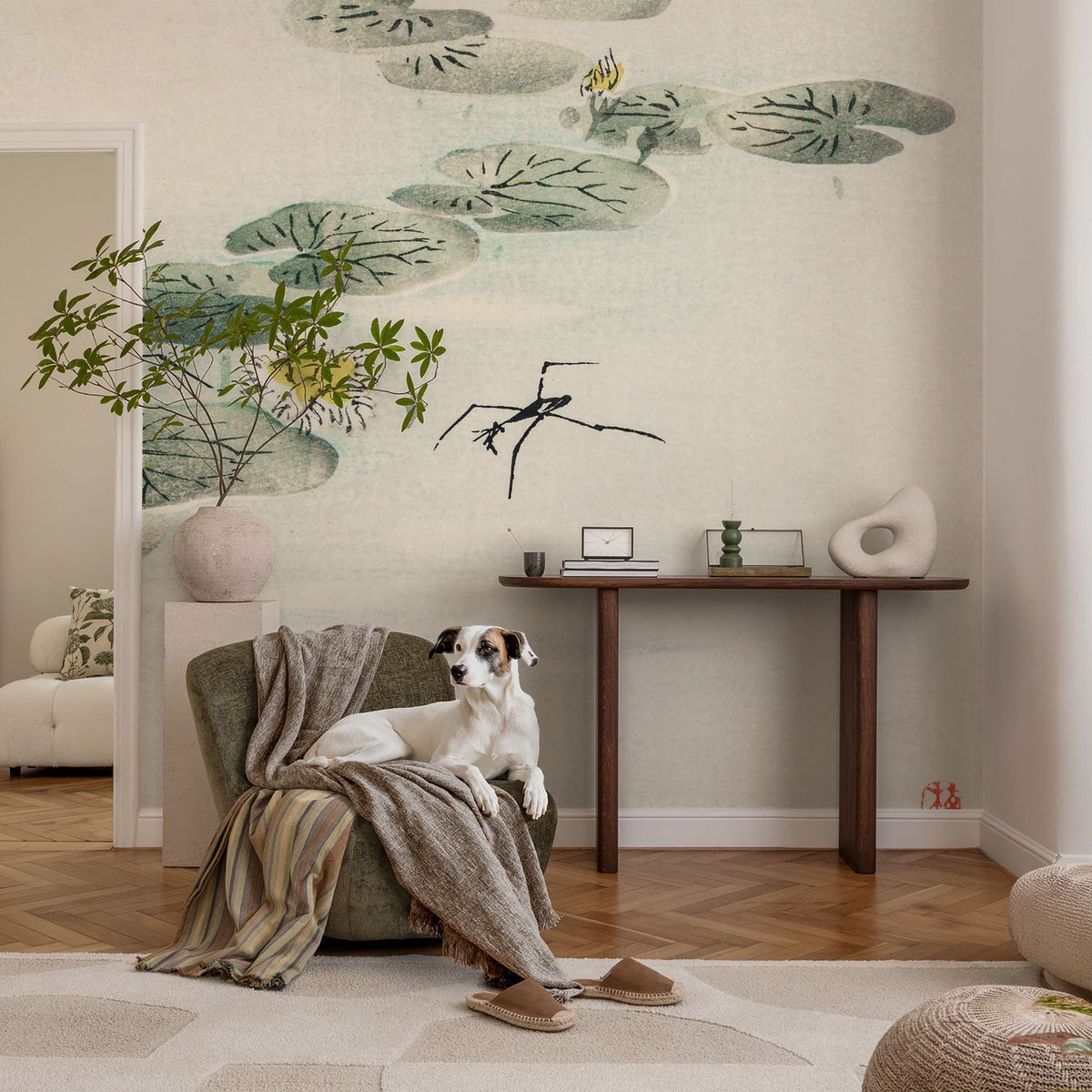 Coloray Vliesbehang - Wit Snellijm Behang - 104x70 cm - Rustig Water Muurschildering - Gang behang Deel - Fotobehang Vlies - Slaapkamer behang