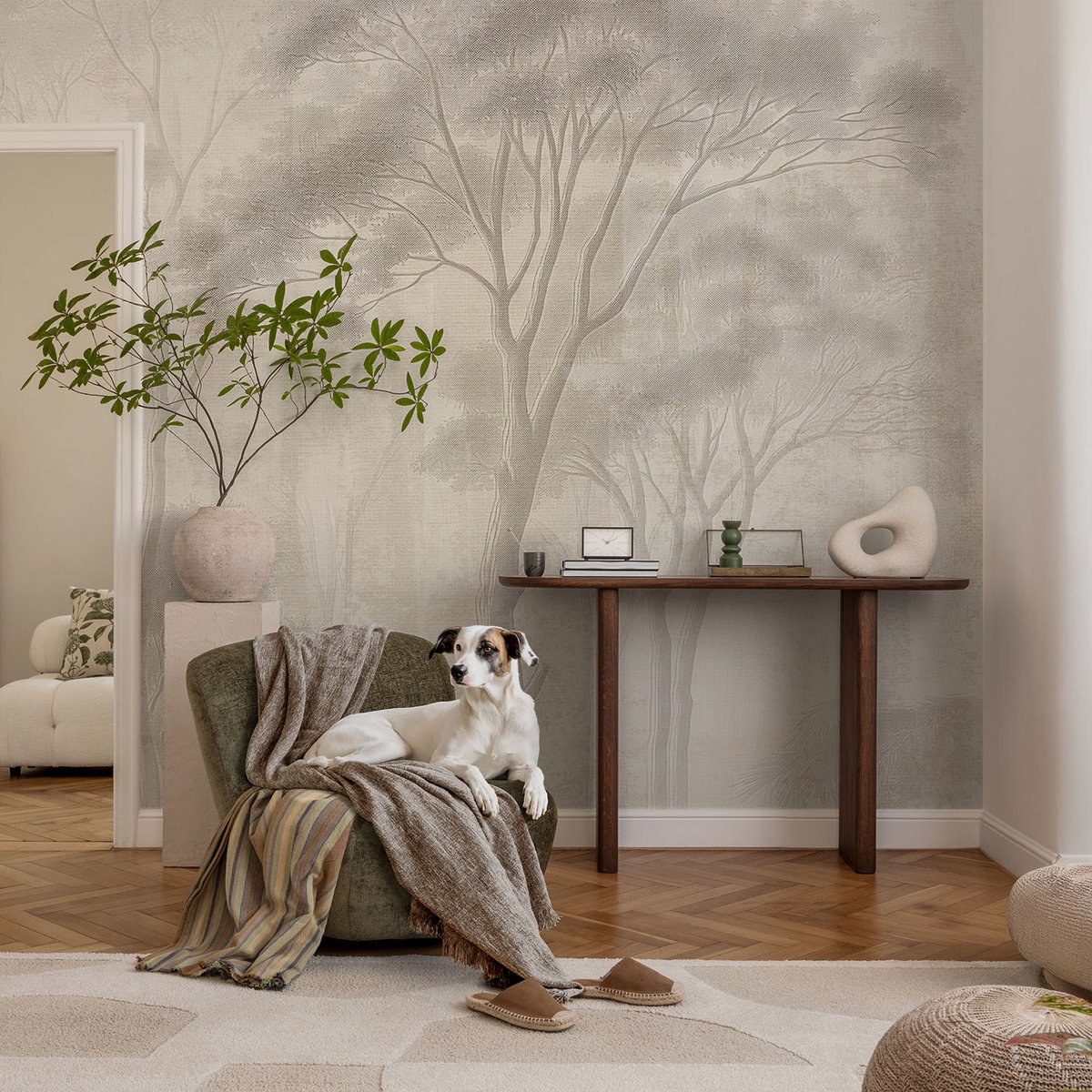 Coloray Vliesbehang - Wit Snellijm Behang - 104x70 cm - Stijlvolle Harmonie Fotobehang Vlies - Hal behang Landschappen - Muurschildering - Hal behang