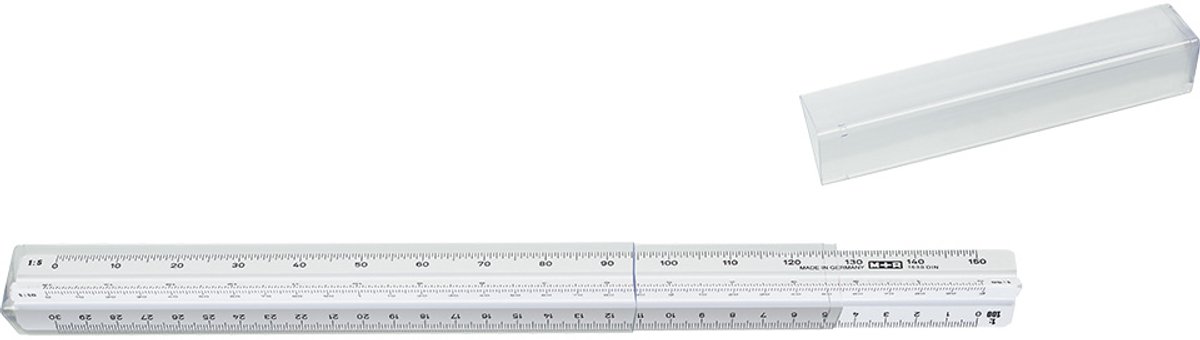 M+R - Schaalstok 30 cm - Kunststof - Ingenieur - Schaal 1:2,5 1:10 1:50 1:5 1:20 1:100 - MR-16300070