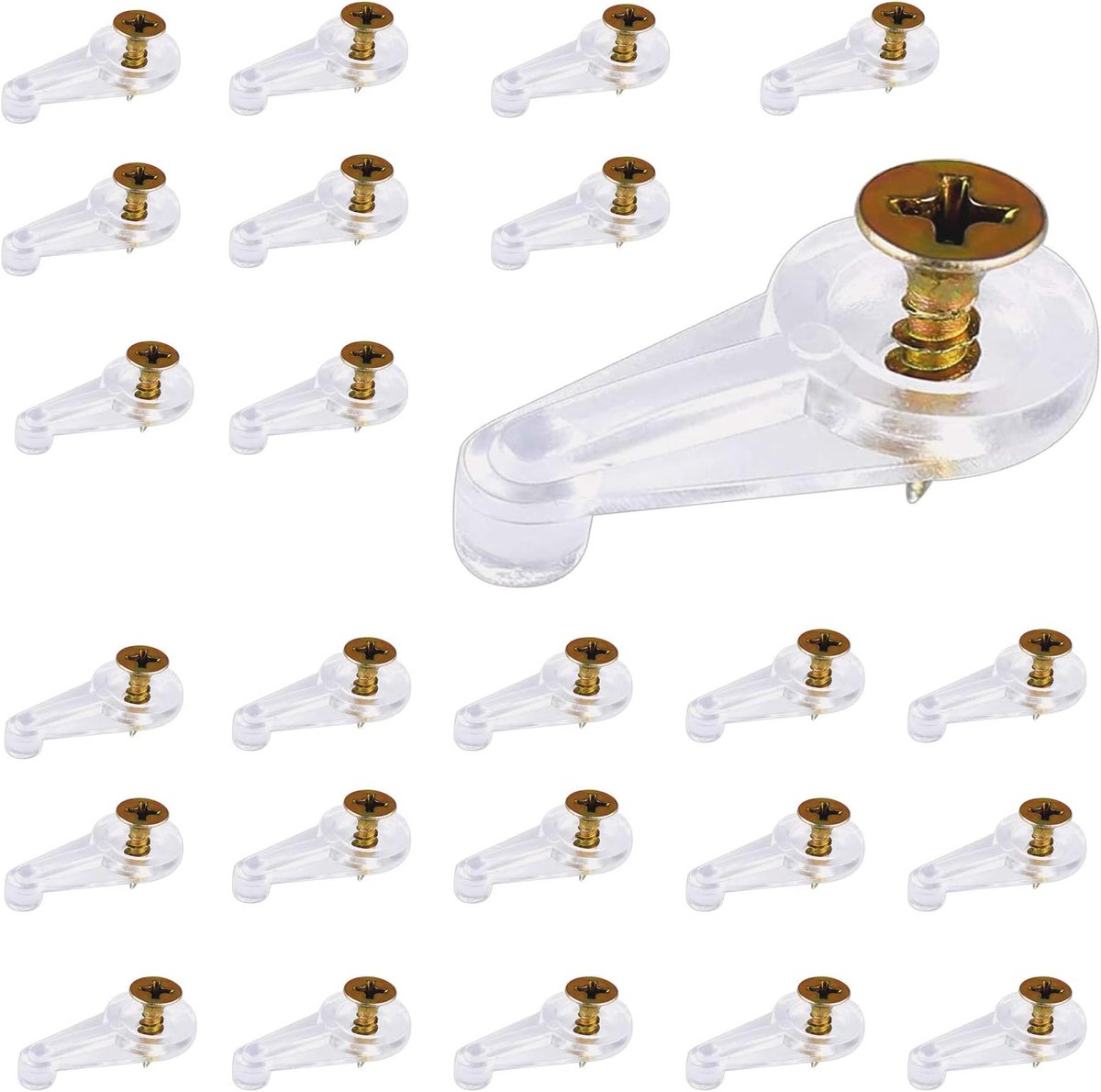 50 Pack Glazen Deurhouder Clips Kit YUTOU Plastic Glas Panel Clips met Schroeven Clear Spiegel Houder Clips voor Bevestiging Ramen Glazen Kastdeur