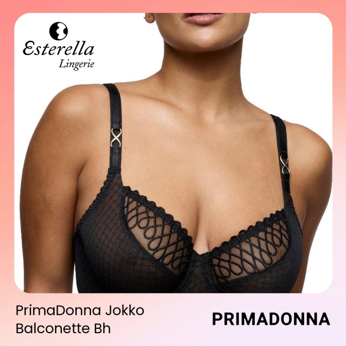 PrimaDonna Jokko Balconette Bh Tulpsnit 0163634 Zwart - maat EU 75D / FR 90D