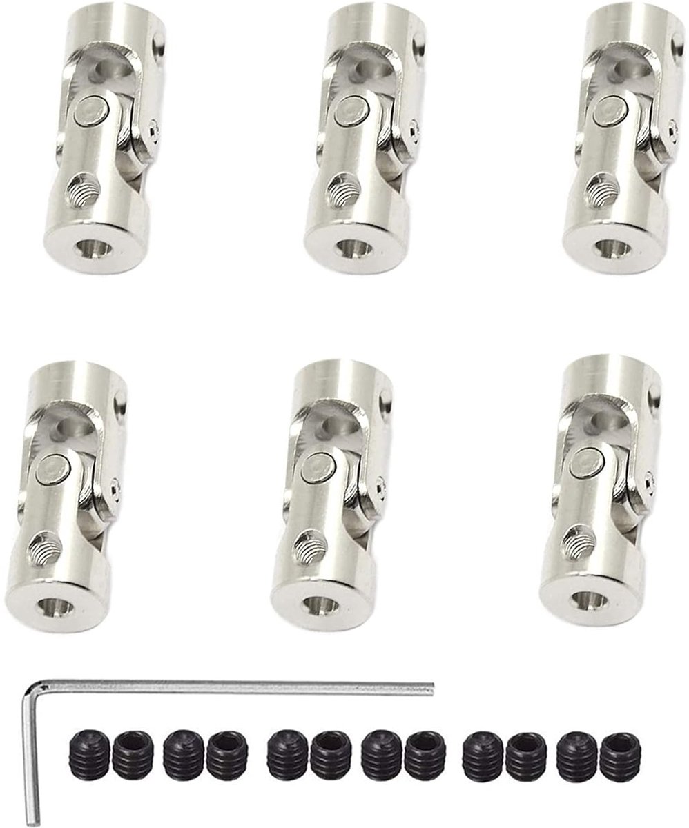 6 stuks 3mm tot 3mm verbindingsschachtkoppeling stuurverbinding draaibare verbindingskoppeling voor RC robot boot auto crawler motor