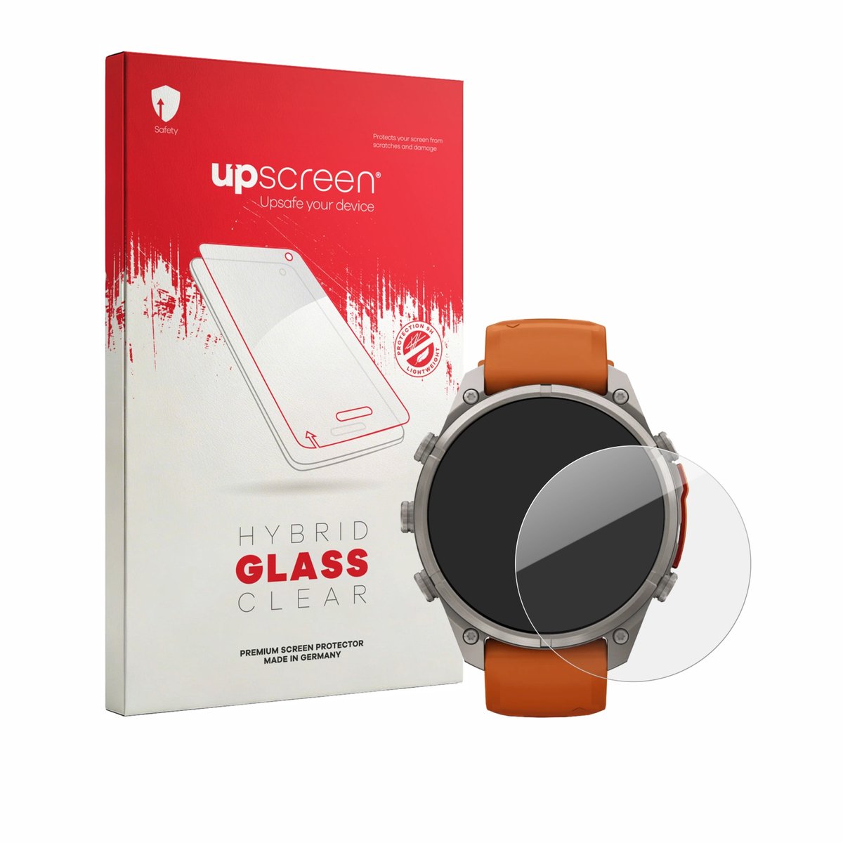 upscreen - Screenprotector voor Garmin Fenix 9 Pro (47 mm) - Folie Beschermfolie Beschermglas transparant