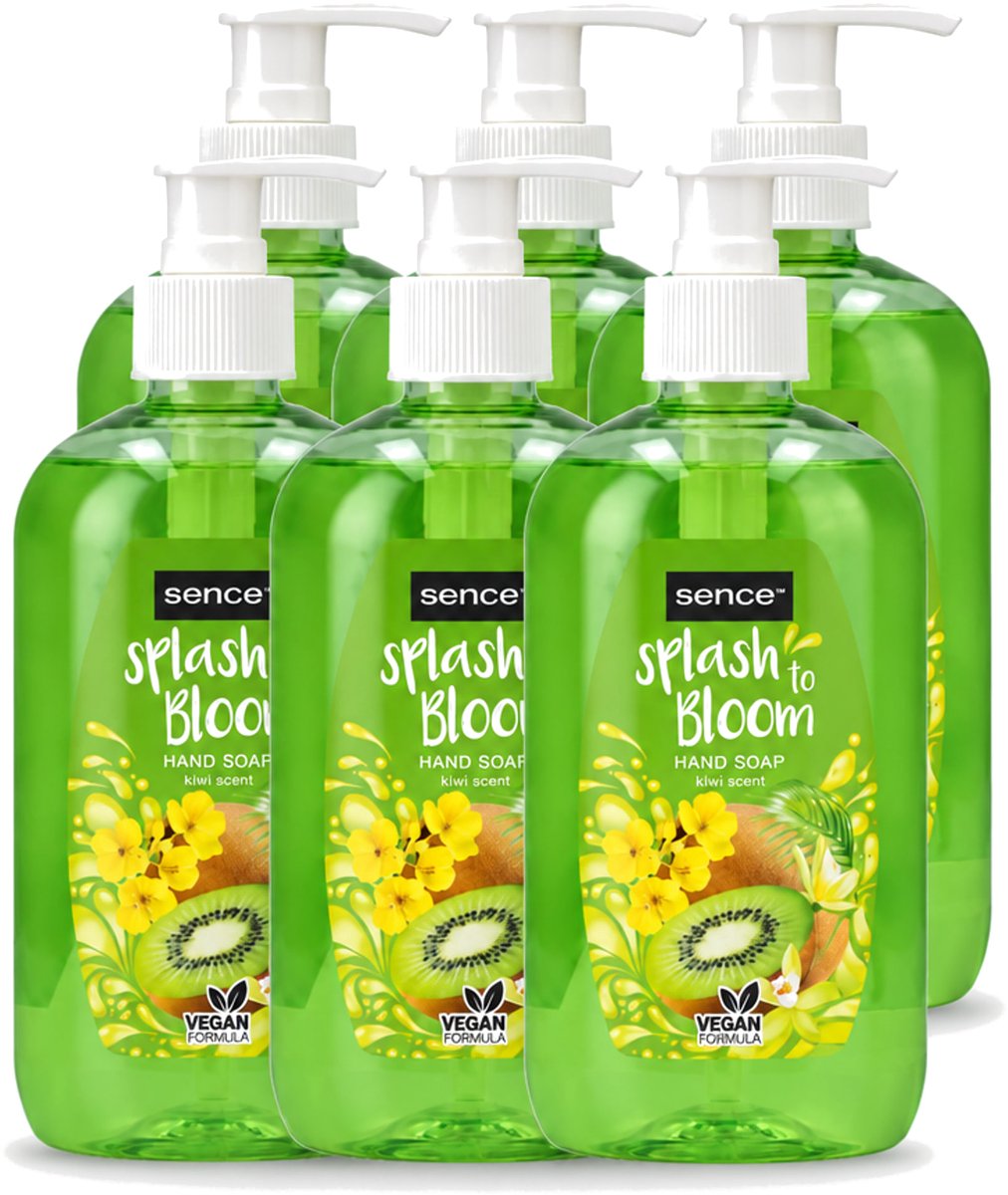 6 x Sence – Handzeep – Splash To Bloom Kiwi – 500 ml - Voordeelverpakking - 6 stuks