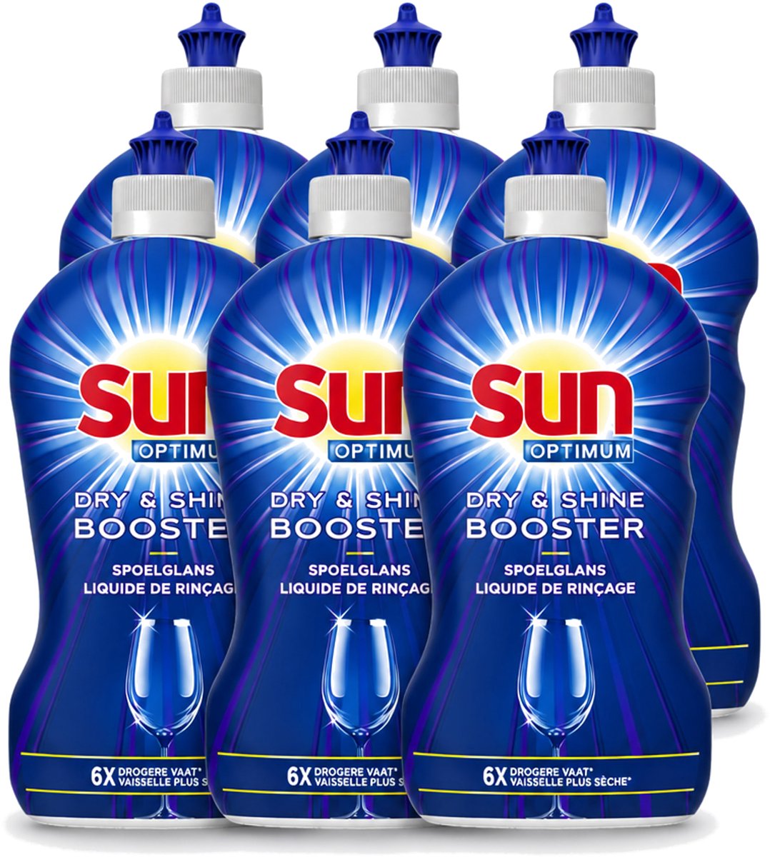 6 x Sun - Shine & Dry Booster - Spoelglans - 450 ml - Voordeelverpakking - 6 stuks