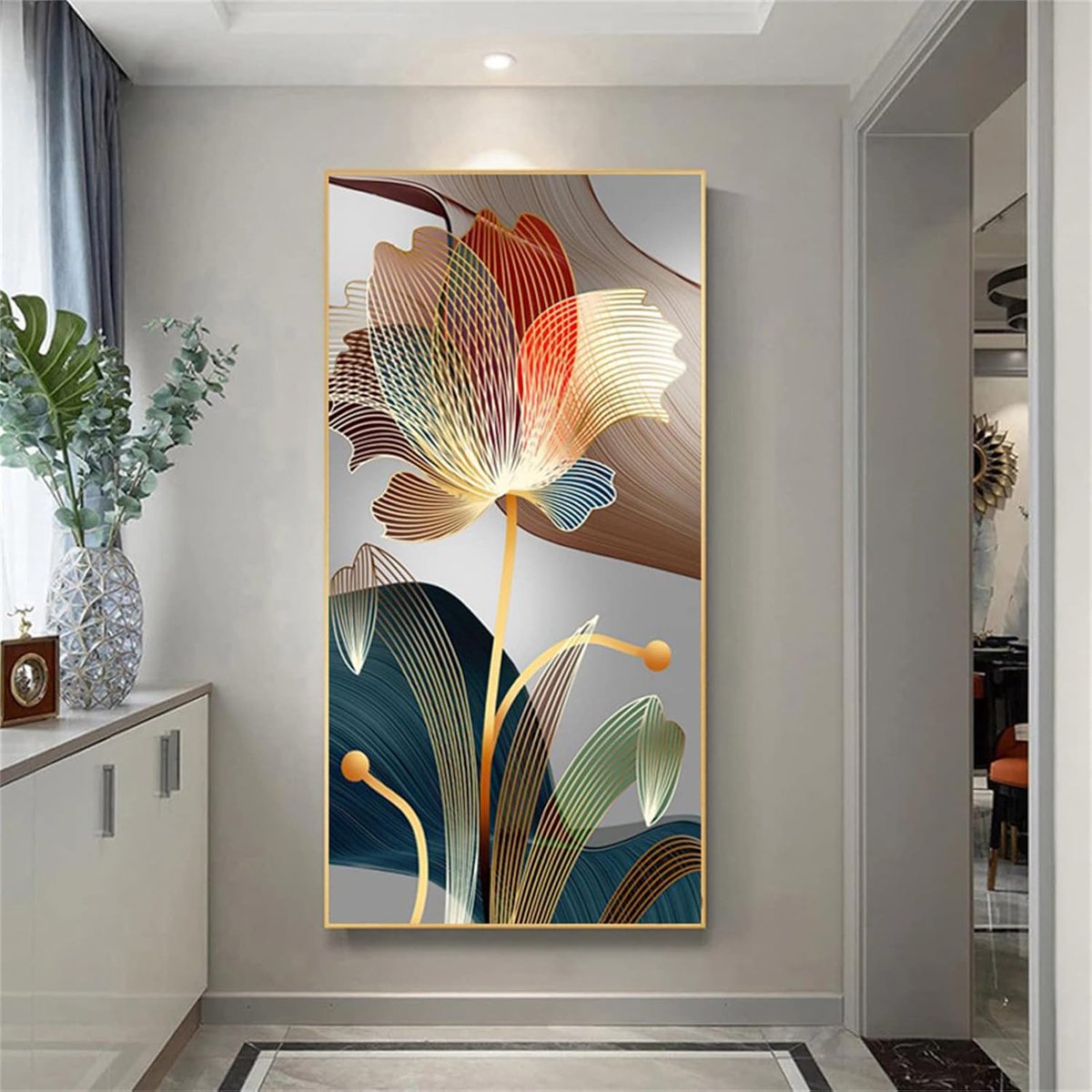Duke 5D DIY Diamond Painting Kit, bloemen Diamond Painting foto's XXL, DIY diamond painting kinderen volwassenen diamant schilderij foto's voor wanddecoratie (50 x 90 cm)