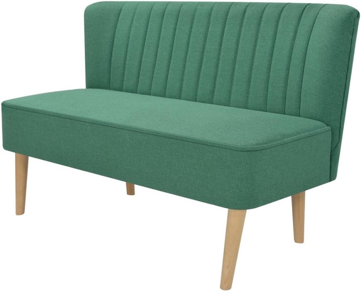 Sofa 2-zitsbank 2-zitsbank loungesofa woonkamersofa stoffen bekleding houten frame 117x55,5x77cm voor woonkamer kantoor - groen