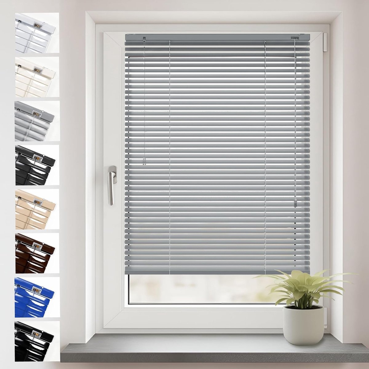 Aluminium Jaloezie voor Binnenshuis 110x130cm Klemmfix Zilver