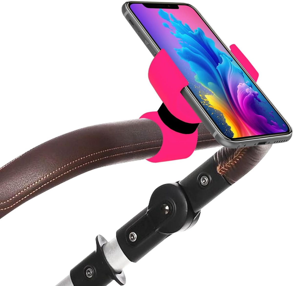 Telefoonhouder voor kinderwagen, tot 19,5 cm, verstelbaar, stabiel en veilig