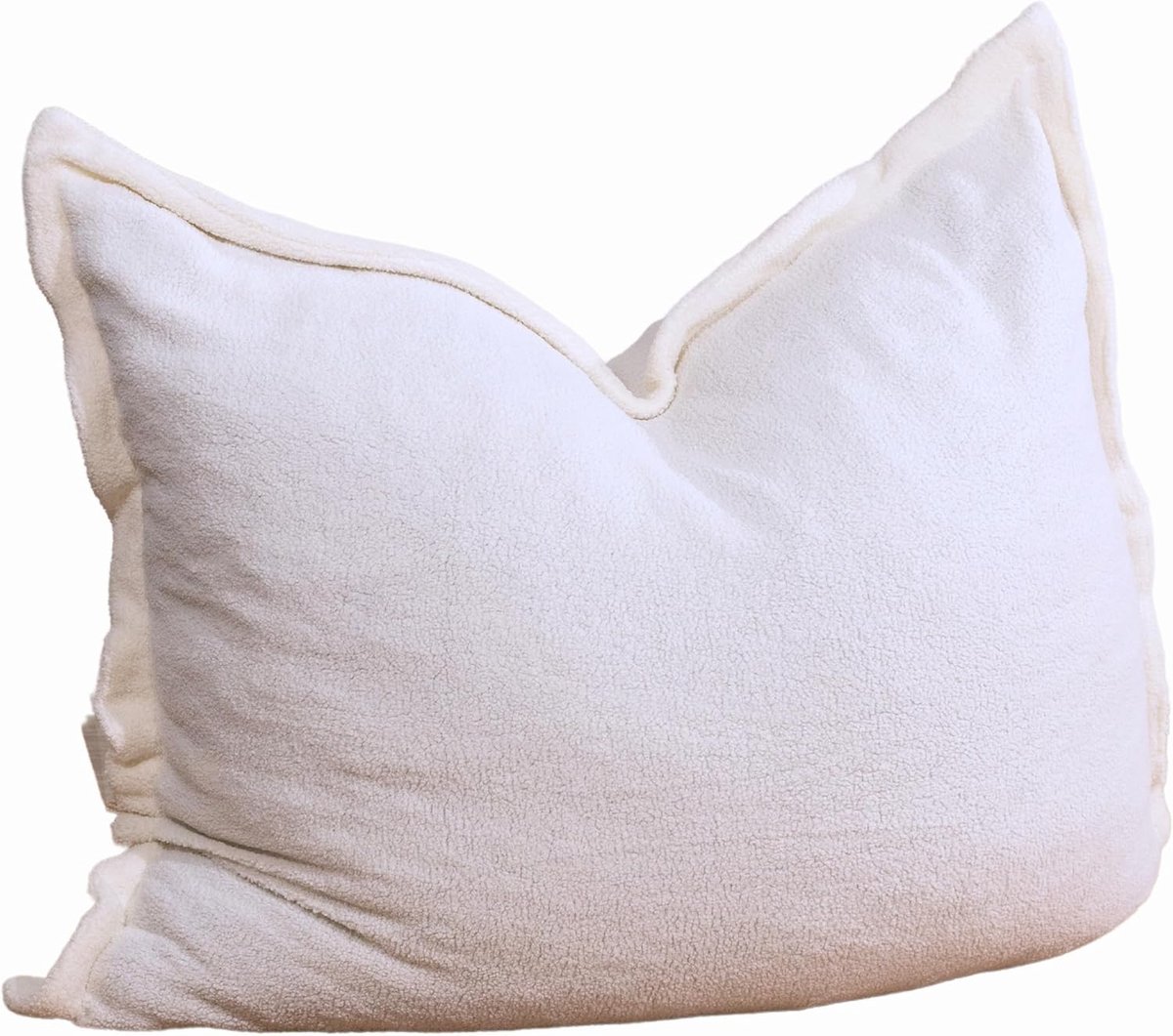 Bananair - Zitzak XXL van bouclé-stof voor kinderen en volwassenen, zacht en comfortabel, machinewasbare overtrek, zitzak met vulling, Bean Bag, vloerbank, poef (180 x 140 cm, gebroken wit)