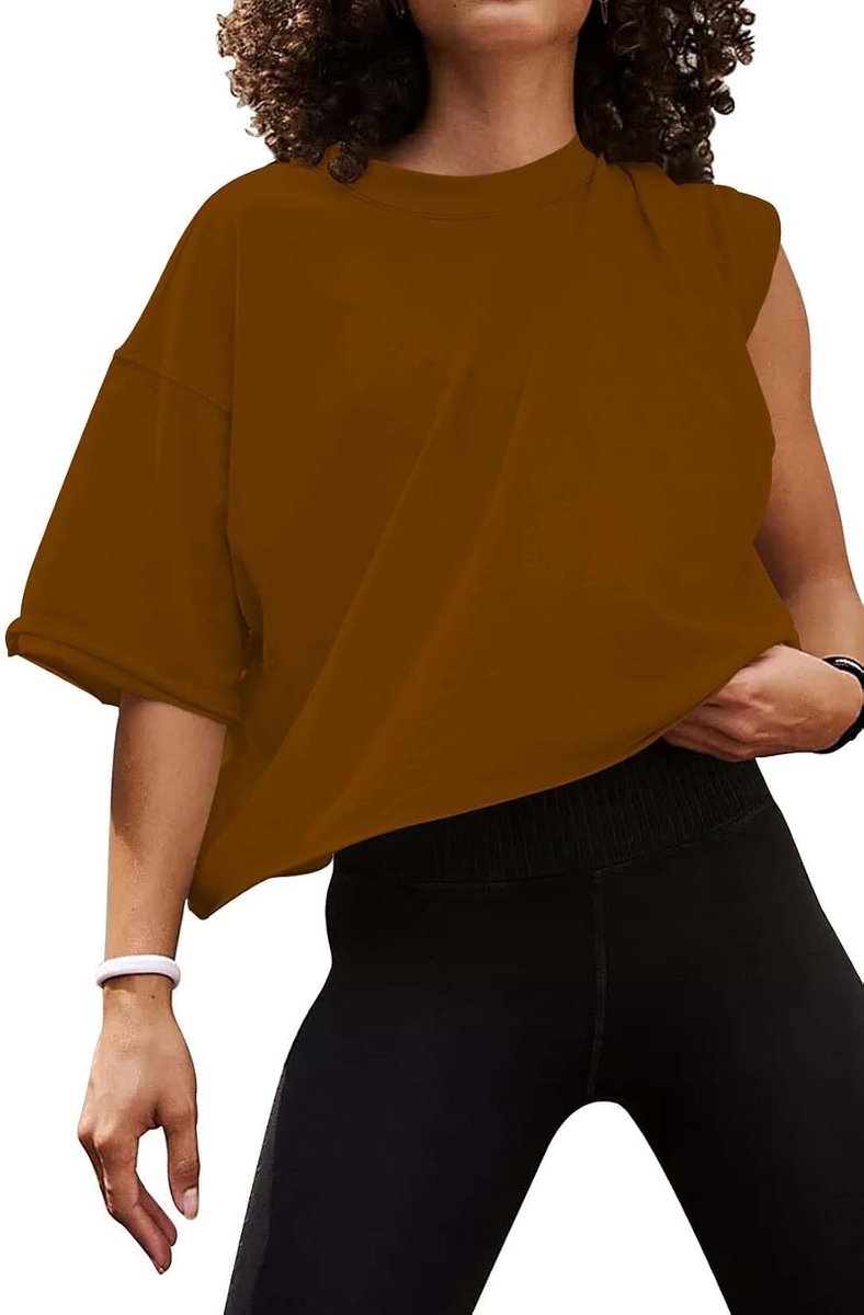 Workout Crop T-shirt Tops Oversized Casual