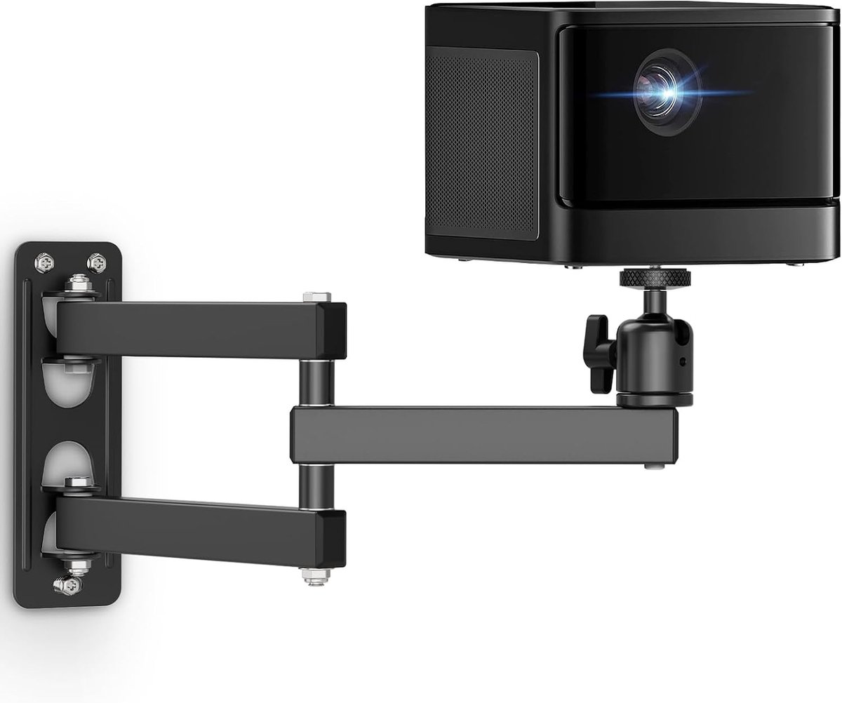 Wandmontage, projecrorstandaard, verstelbaar, 360° draaibaar, opvouwbare hangende projector plafondmontagehouder met 1/4 inch schroeven voor thuisbioscoop, speelkamer, kantoor