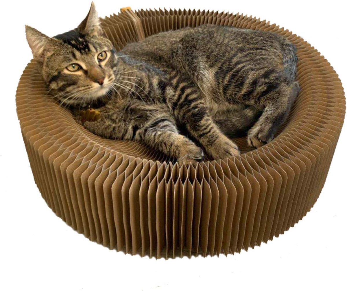 Scratcher Lounge Bed - Opvouwbare Ronde Vorm voor Grote Kat