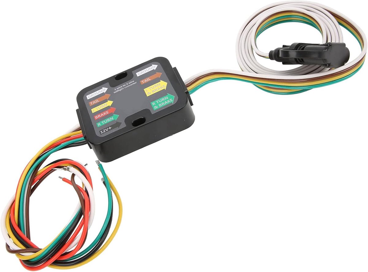 4-weg Trailer-achterlichtconverter Gemaakt van Kunststof Stabiele Prestaties Betrouwbaar Duurzaam Kleurgecodeerd voor Accessoires