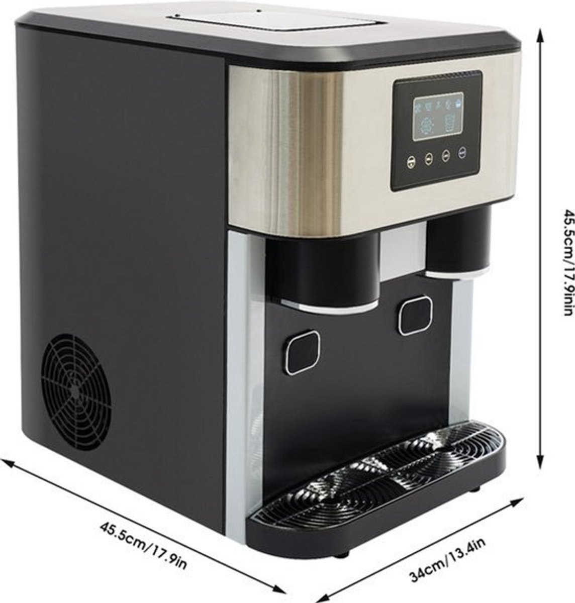 IJsblokjesmaker - Zwart - 3-in-1 Functie - 120-180 W - RVS - Tafelmodel