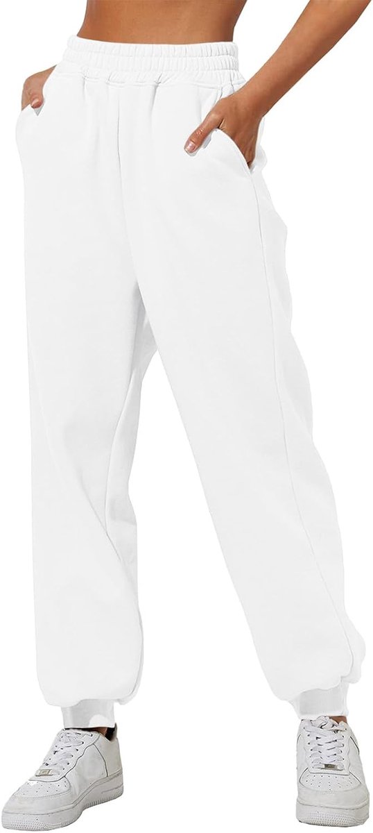 Broek Dames Zomer Brede Hoge Taille Vloeiend Palazzo Stijl Chic Strand Bohemian Losse Rechte Katoenen Lichtgewicht met Zakken A204