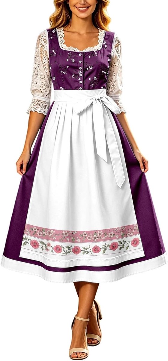 Middeleeuwse kleding in Europese stijl met smalle tailleband, voor cosplay en themafeesten