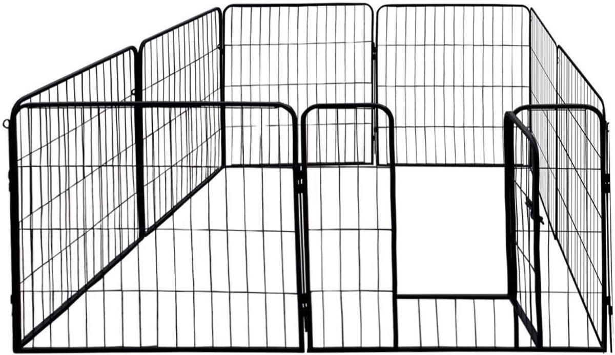 Dierenloopstal puppyuitloop vrijloop vrijloop vrijloop uitloop omheining kooi puppy hek, afmetingen (B x H): 80 x 60 cm (8X)