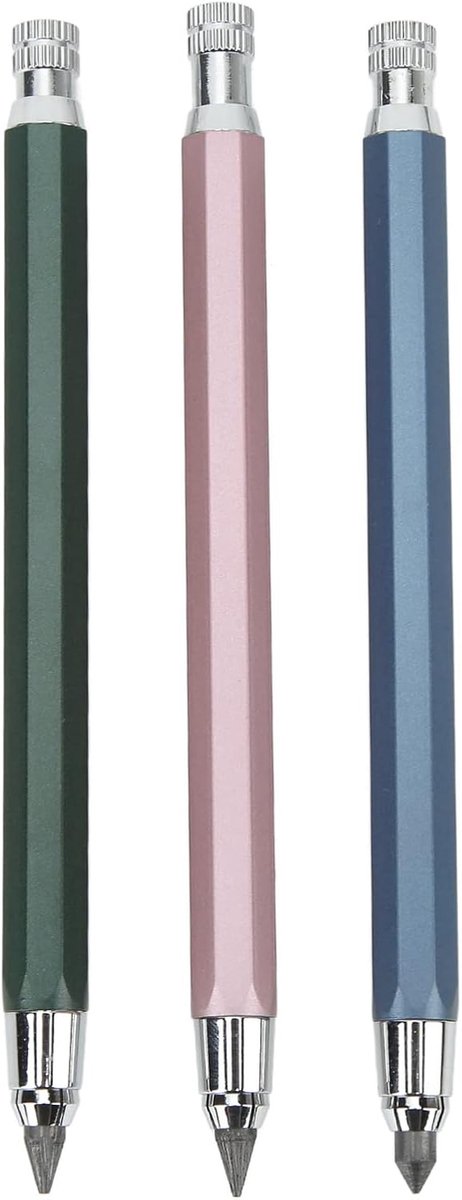 3-delig mechanisch timmermanspotlood, 5,6 mm, automatische mechanische grafietstiften, scheurgereedschap, markeerset voor schaduw, artistiek schetsen, houtbewerking (#2)