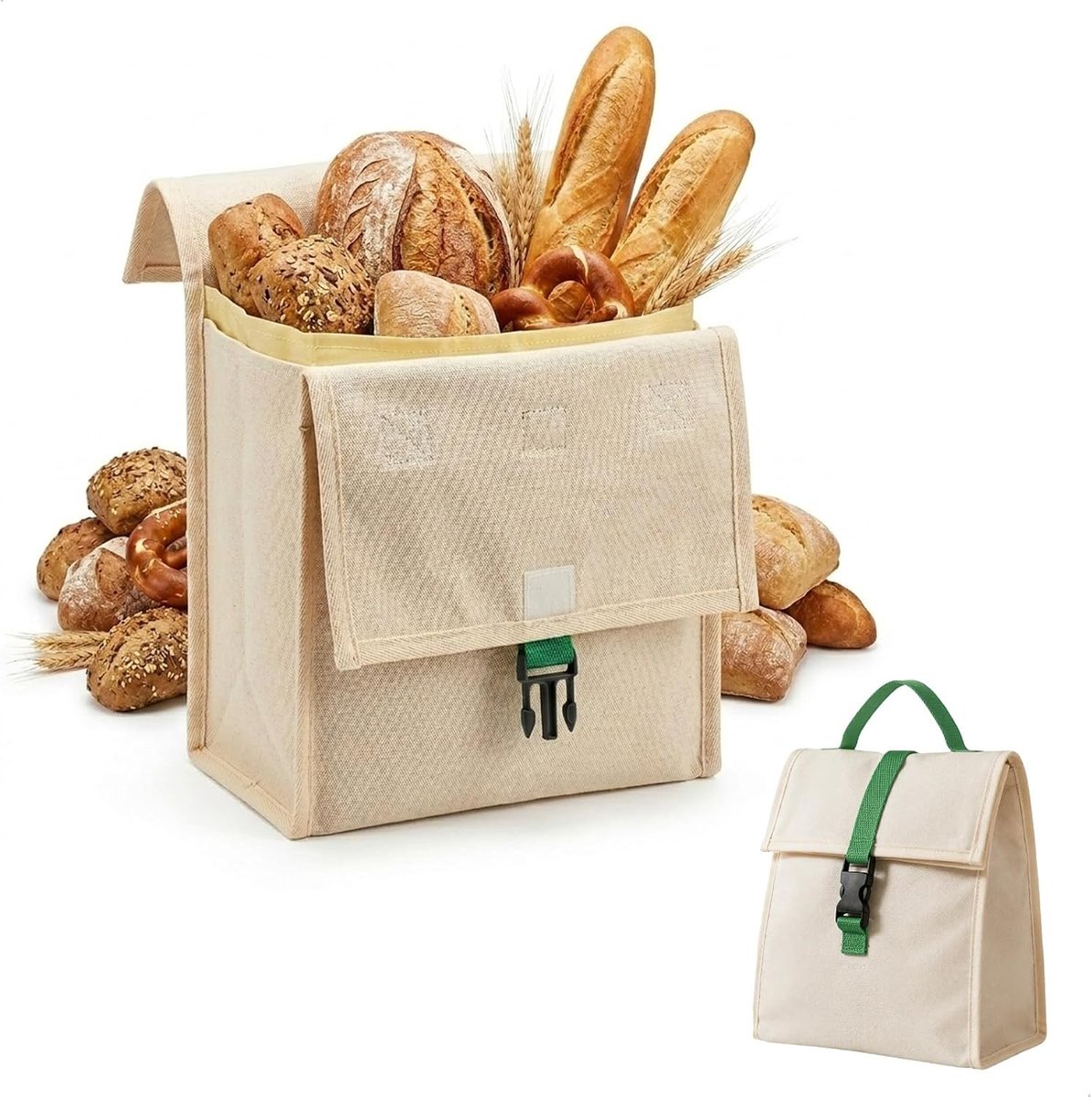 Bijenwas, herbruikbaar, broodzak van bijenwas, wasbaar, voor zelfgemaakt brood en bakkerijproducten, langdurige opslag