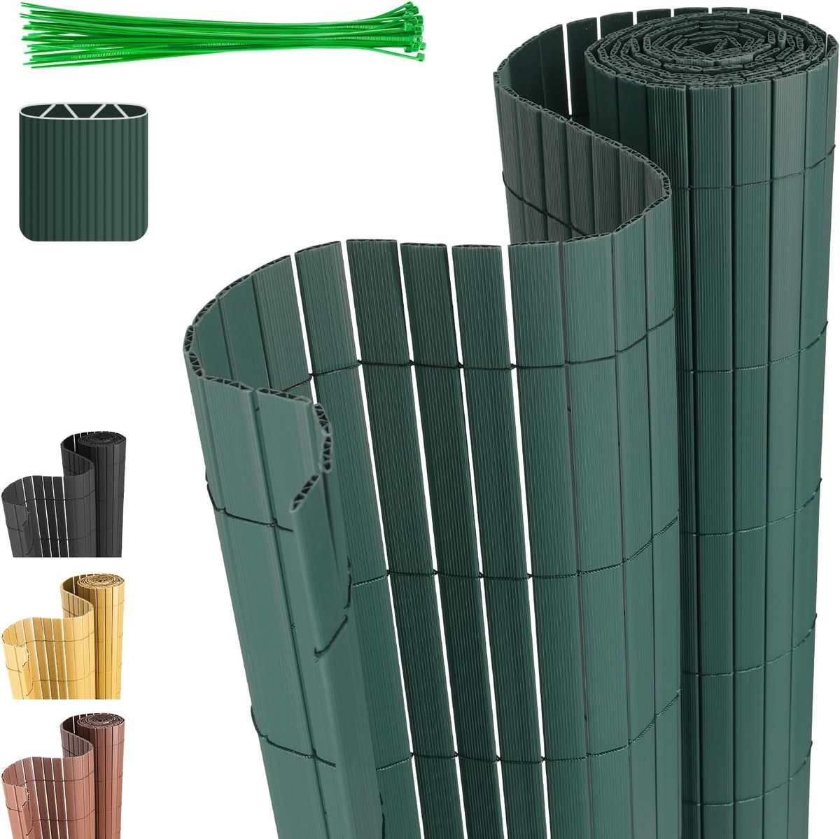 Pvc, inkijkbescherming, uv-bestendig, schimmelvrij en onderhoudsvriendelijk, versterkt sterke privacy voor tuin, balkon, terras, 0,8 x 4 m