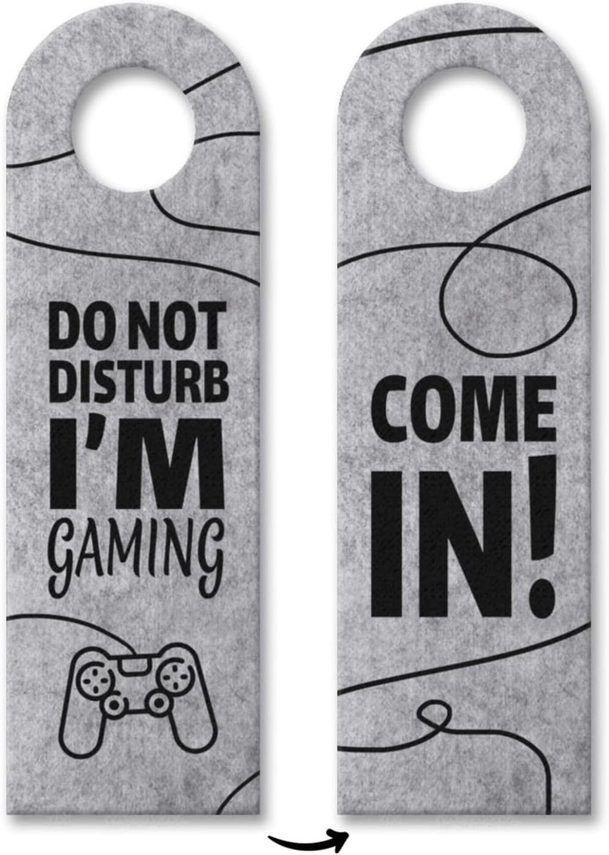 Trendaffe Gamer deurhanger with saying Do not disturb! I'm gaming
