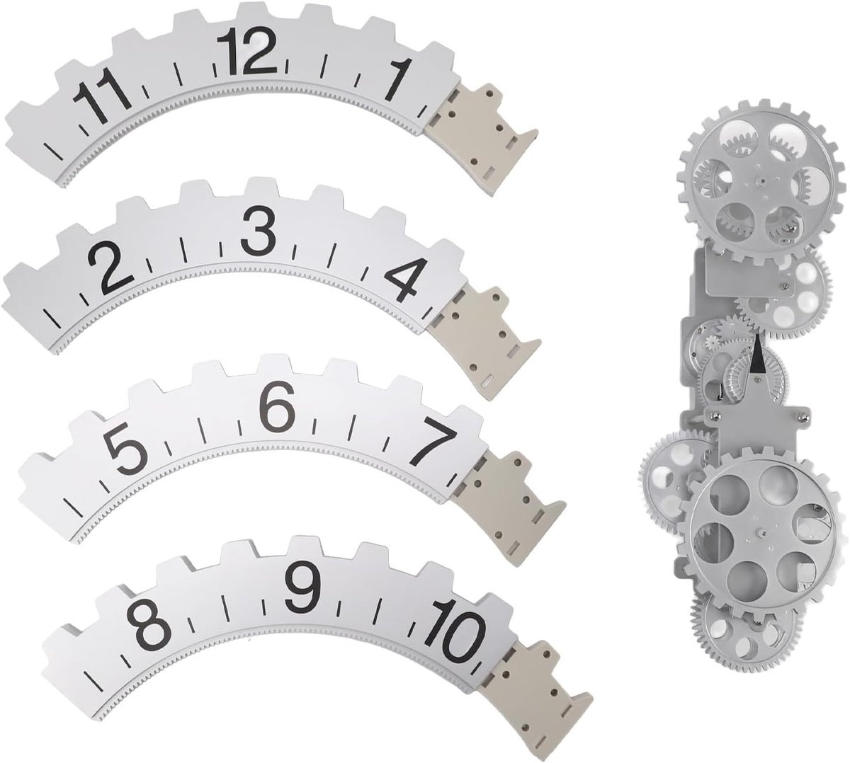 Mechanische Wandklok met Hangende Tandwielen, 3D Rotating Uurwiel voor Thuis en Kantoor Decoratie