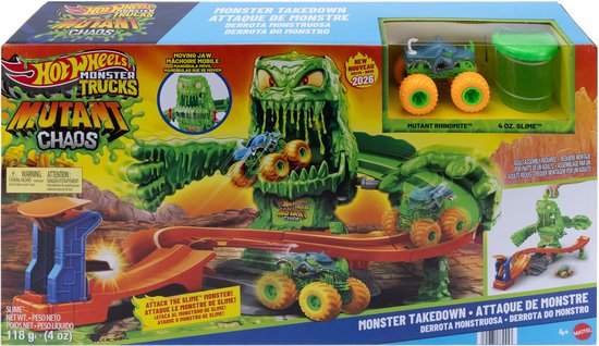 Hot Wheels Monstertrucks Versla het gemuteerde monster - Speelset met speelgoedauto en Slime van Hot Wheels — afbeelding 2