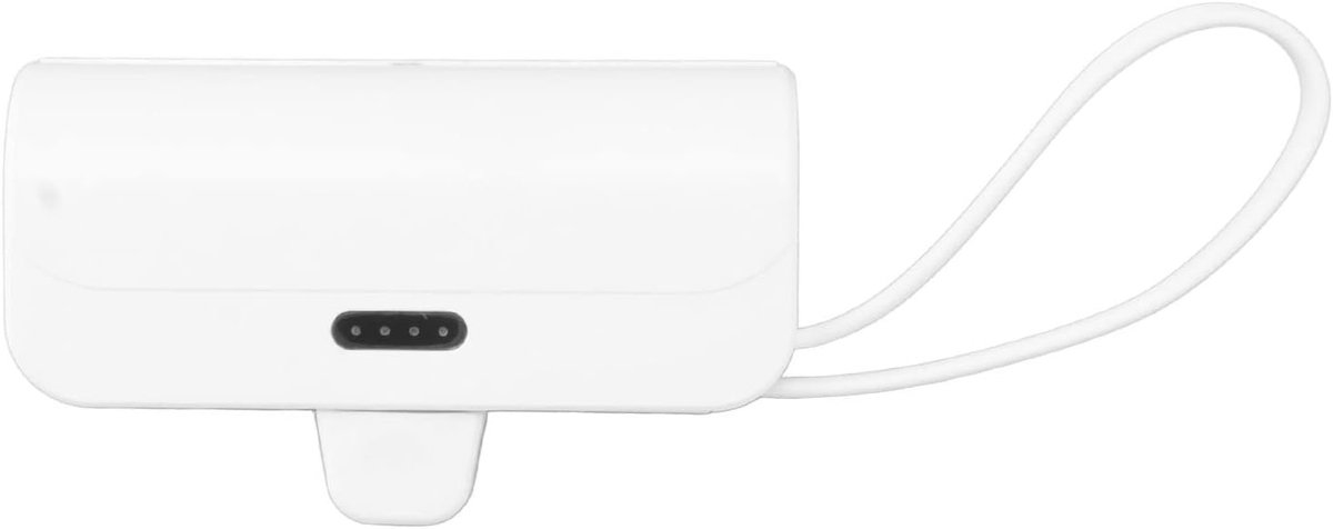 Draagbare Mini Powerbank met Multifunctionele Ingebouwde Kabel voor iOS en Type C - 2-in-1 USB C Powerbank voor Noodstroomvoorziening en Mobiele Apparaten