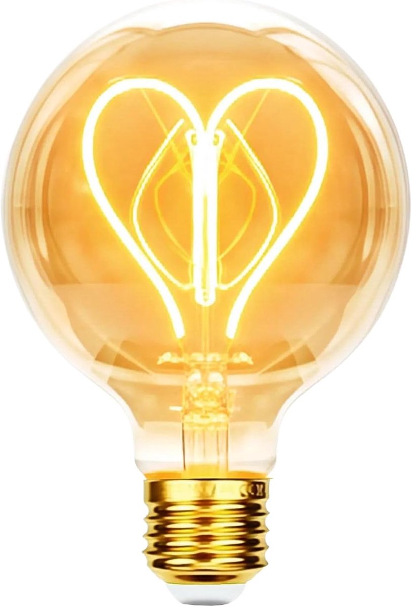 Lamp E27 4W Dimbaar Vintage Edison met Hartvormig filament - 1 stuks