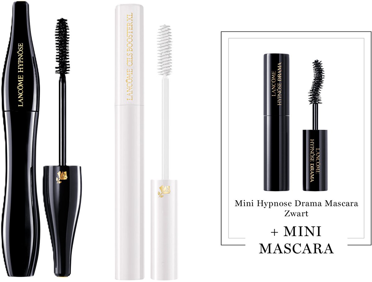 Lancôme 2-Step Wimper Routine Lash Primer | Mascara + Cadeau - Hypnôse Mascara Zwart & Cils Booster XL Wimper Serum & Mascara Primer + Mini Hypnose Drama Mascara Travel Size Zwart