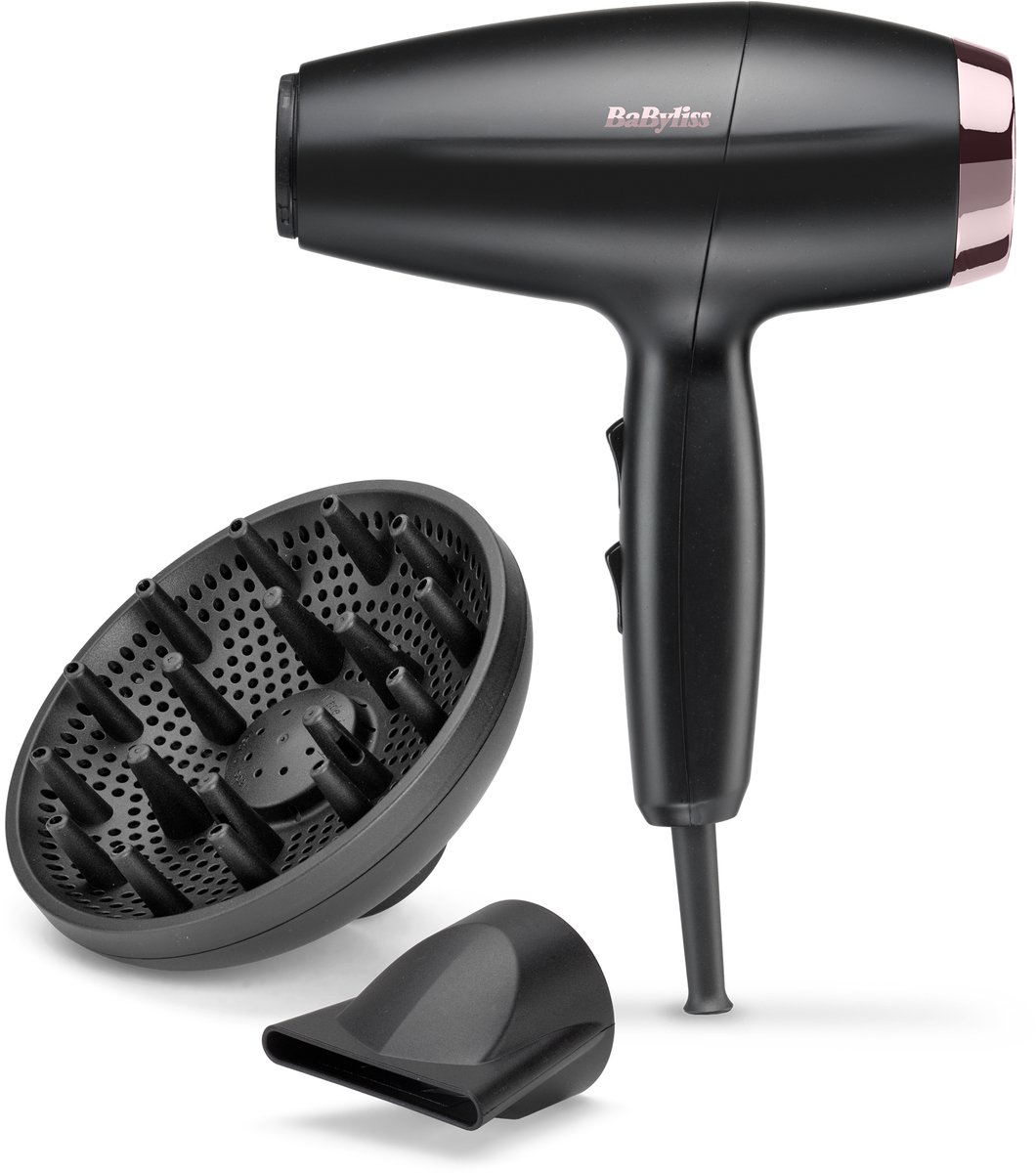 BaByliss Mauve Lustre Digital Dry - Supersnelle Italiaanse Föhn met Diffuser - Voor elk haartype en textuur - Ionische Technologie