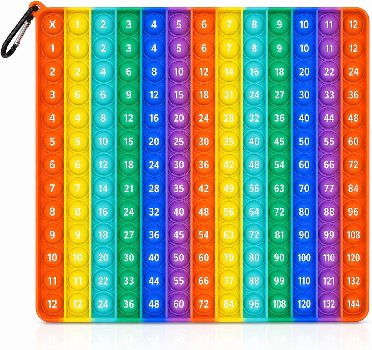 It Push 24 x 24 cm Pop Bubble Fidget Toys Antistress Sensory Siliconen Speelgoed Vermenigvuldiging Multicolor Educatieve Wiskunde Ontspanning Popit voor volwassenen en kinderen