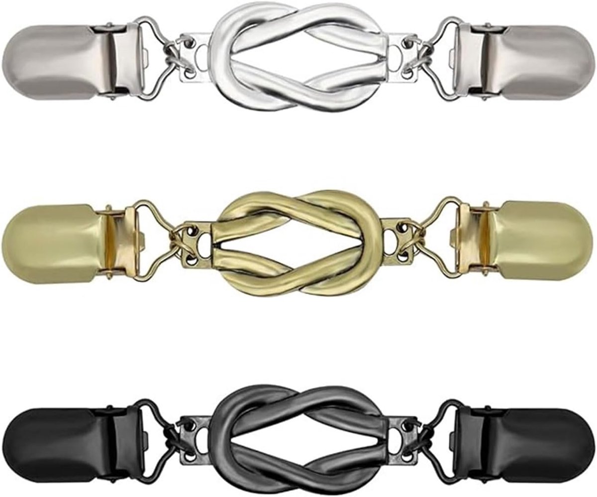 3 stuks vestclips, trui-clips, vestclips, kledingclip, tailleerer, retro sjaalclips, vintage kledingclips, cardiganclip voor vest, jurk, trui, hemd, sjaal