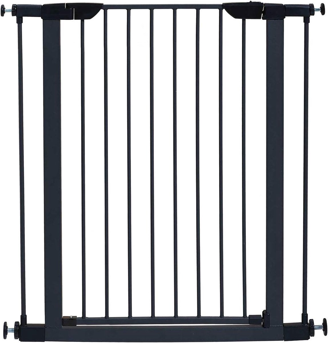 Gate, 29 Inch Hoge Walk-Thru Stalen Huisdier Gate van 29 Inch tot 38 Inch Breed in Getextureerd Grafiet w/Glow Frame, Medium