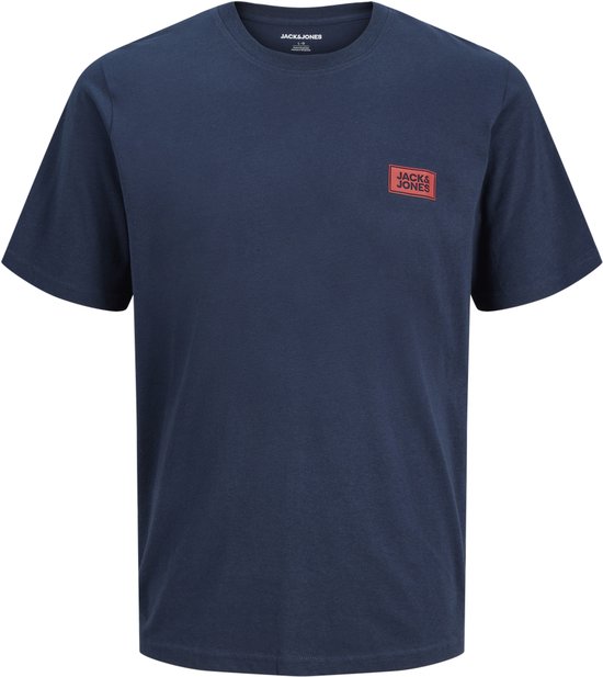 Donkerblauw T-shirt met korte mouwen en opdruk van Jack & Jones.