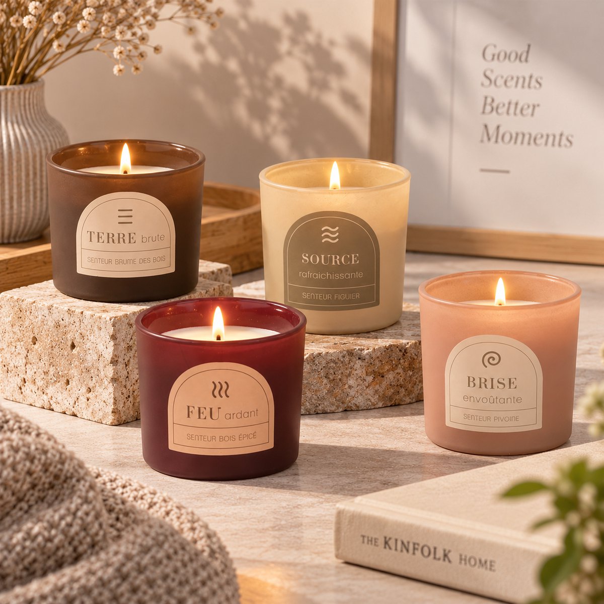 Geurkaarsen Cadeauset 4 Stuks – Geurkaarsen in Glas – 4 Verschillende Geuren – Luxe Kaarsen Geschenkset – Woondecoratie & Cadeau — cadeau in Wonen & Interieur - foto 4