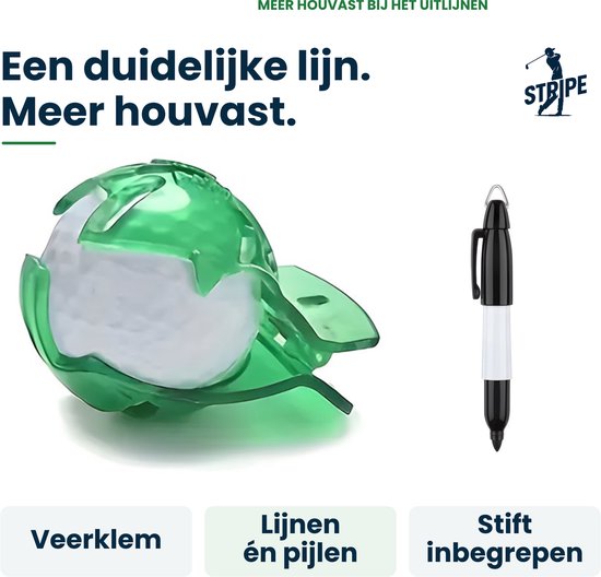 Stripe Golfbal Marker Tool - Precieze Balmarkeerhulp voor Perfecte Lijnmarkering, Uitlijning & Putt Verbetering - Inclusief Marker van Stripe Golf — afbeelding 4