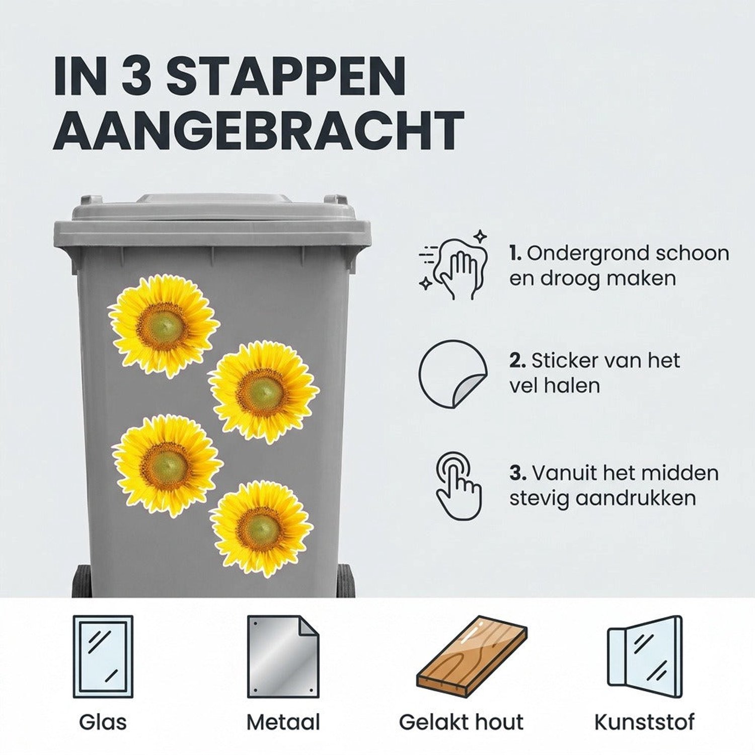 Zonnebloem Decoratie Stickers voor Kliko of Laptop | 10-delige Set | Waterbestendig Vinyl — afbeelding 6