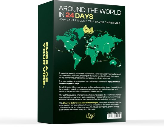 Vice Golf Adventskalender Around the World - 24-daagse Kerst Aftelkalender met 48 Golfballen in 24 Designs - Golf Cadeau voor Mannen en Vrouwen — afbeelding 2