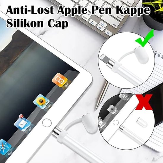 Stylus pennen,4 siliconen dopjes/hoesjes ter bescherming tegen geschikt voor de Apple Pencil 1e generatie (wit/donkerblauw/zwart/roze) — afbeelding 2