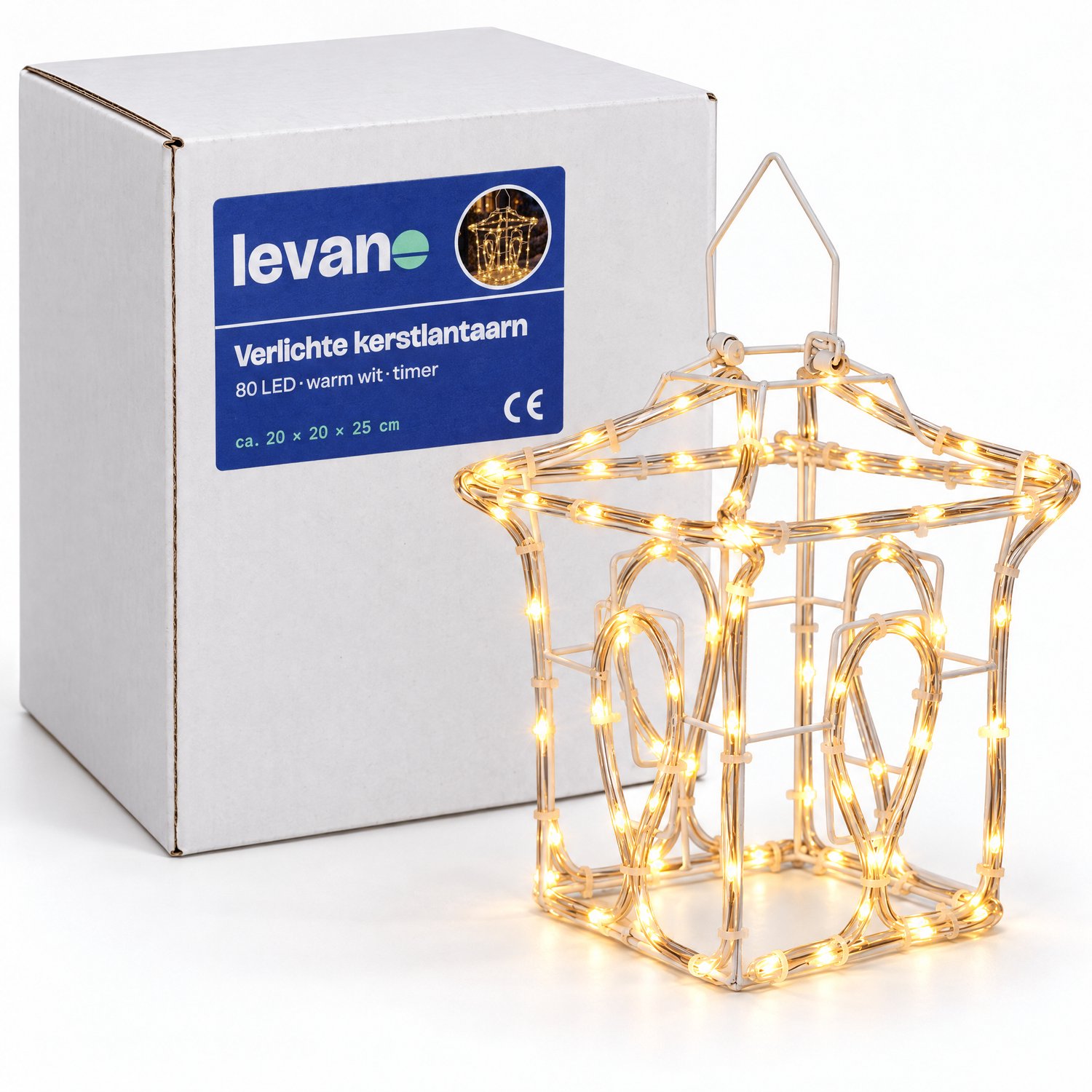 Levano Kerstverlichting Buiten - Kerstversiering - Kerstdecoratie voor Binnen - Kerstverlichting op Batterij - Kerstlampjes - Kerstlichtjes - Lichtslang - Lantaarn voor Buiten - Kerstlantaarn - Verlichte Kerstfiguren - Warm Wit - Timer - IP44 – foto 8
