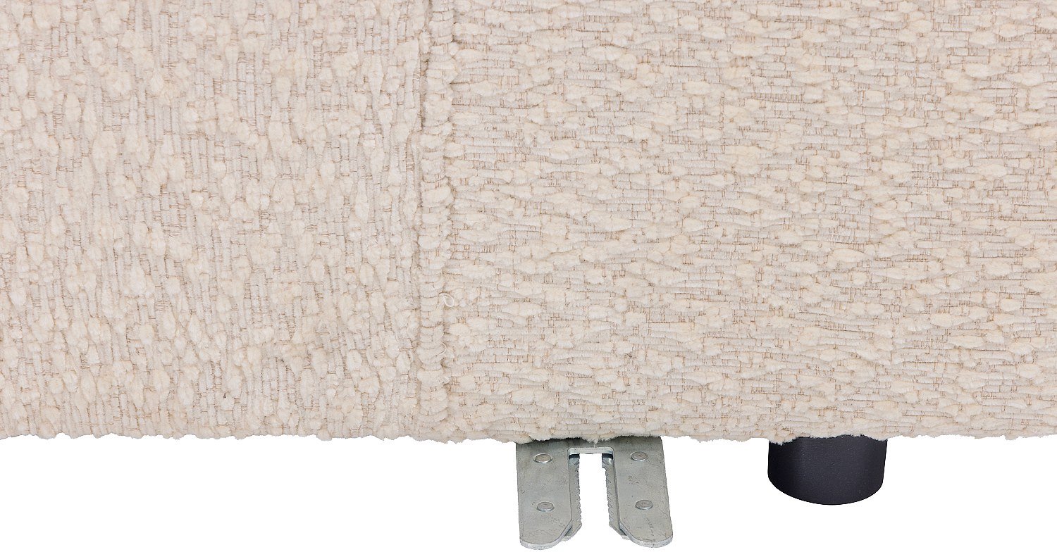 Vente-unique Hoekfauteuil rechts in beige chenillestof TORISO