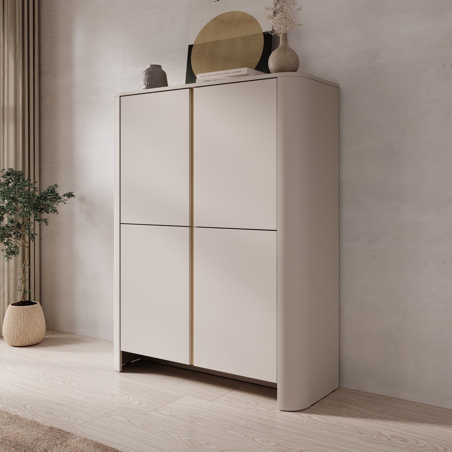 MEUBELLA Barbados - Dressoir - Beige - 103x39x132 cm